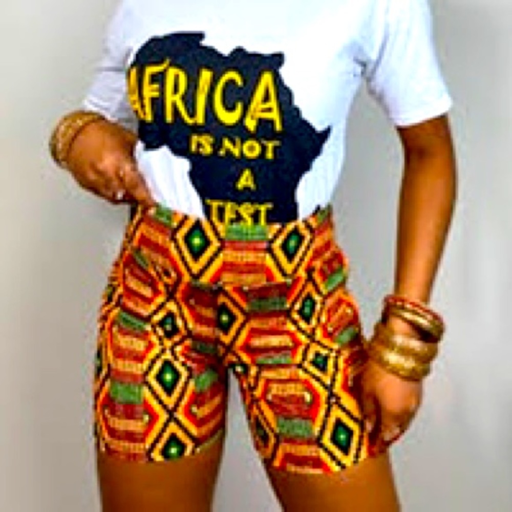 NEW African Print Yoga Shorts - Size Small